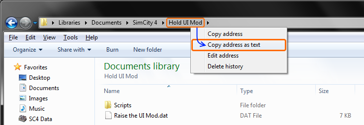 Copy Address Text