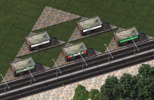 Functional Diagonal Stone Paved Filler Convenience Stores