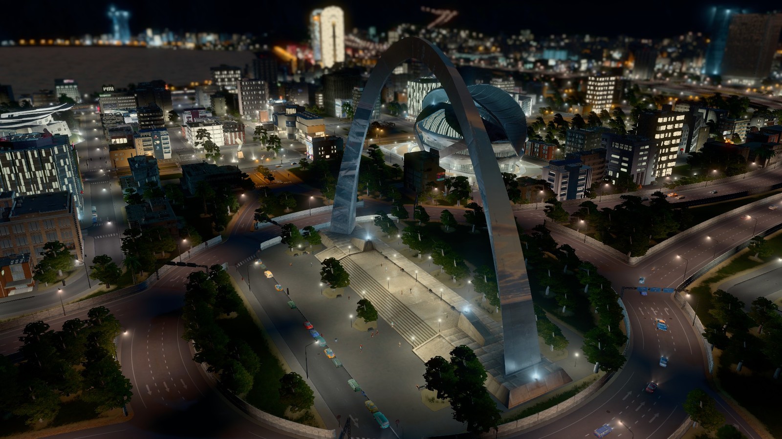 Gateway Arch at night