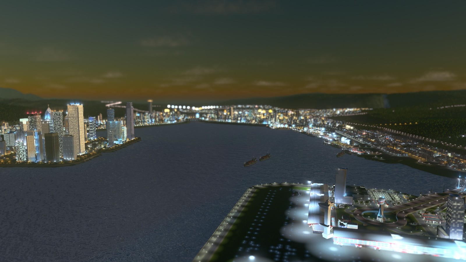 Lights continue to spread over the landscape