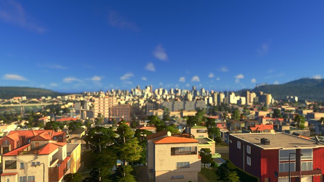 High rises of downtown peak above the blanket of suburbs