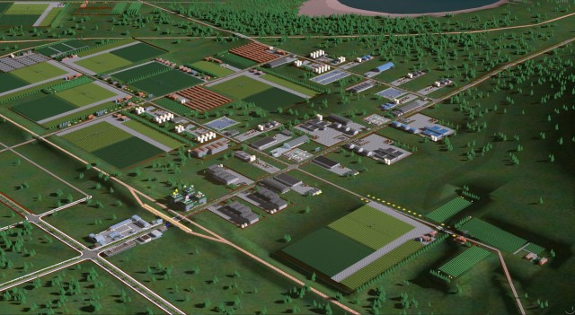 Industry on the edge of town